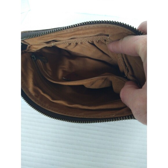 Patricia Nash Wristlet Clutch Zipper Wallet Leather brown small mini bag purse - Picture 9 of 16